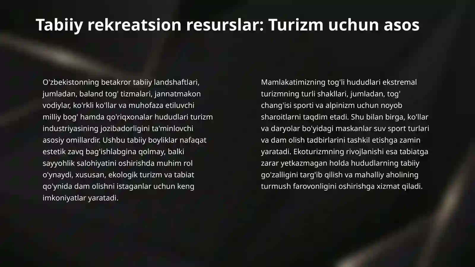 Tabiiy rekreatsion, turistik hamda tarixiy madaniy reakreatsion resurslar 4
