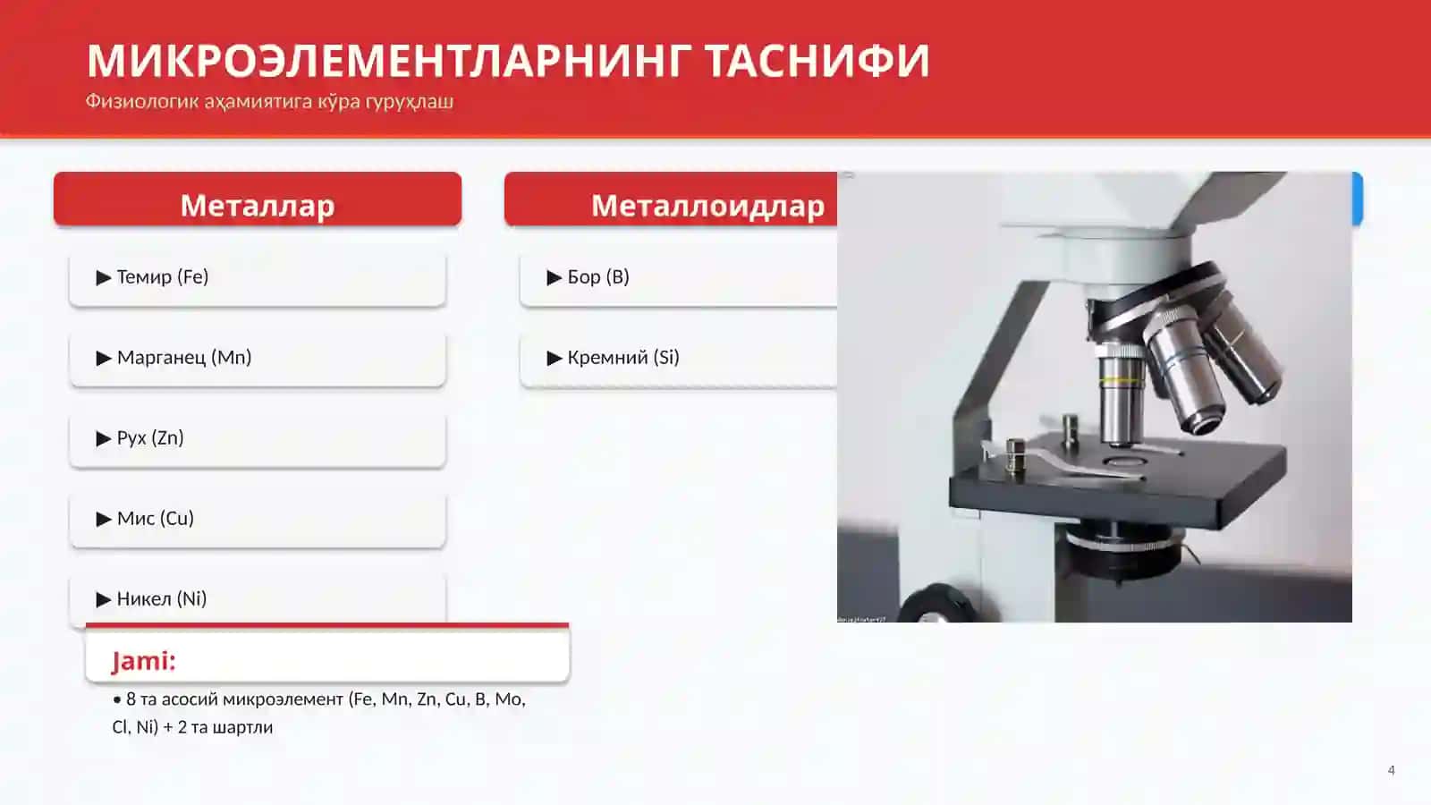 МИКРОЭЛЕМЕНТЛАР ВА УЛАРНИНГ ФИЗИОЛОГИК АҲАМИЯТИ 4