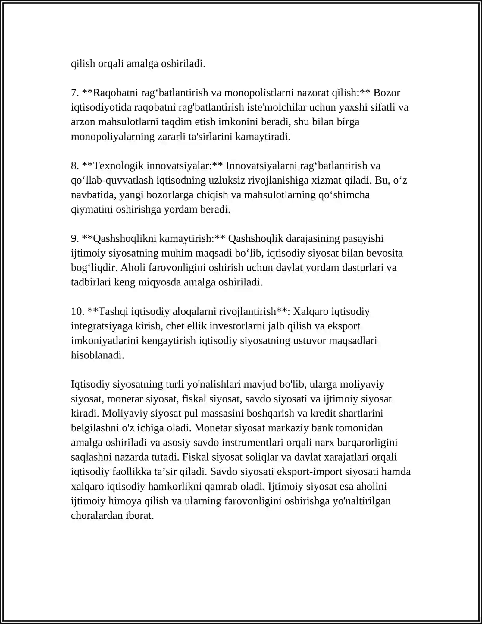 IQTISODIY SIYOSAT ASOSLARI VA TARKIBI 4