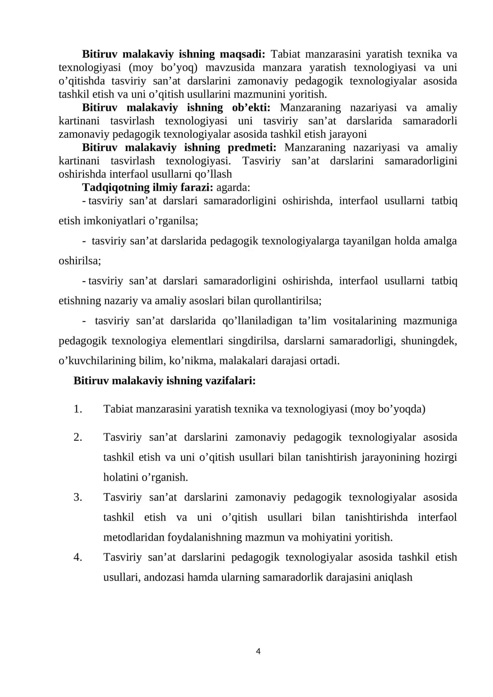 Tabiat manzarasini yaratish texnika va texnologiyasi (moy bo’yoq) 4