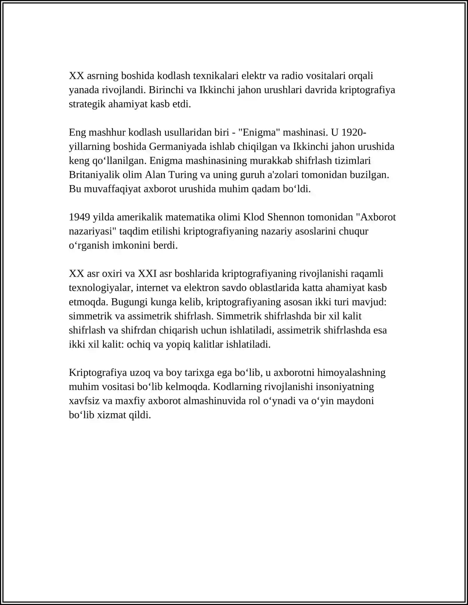 KODLAR HAQIDA 4