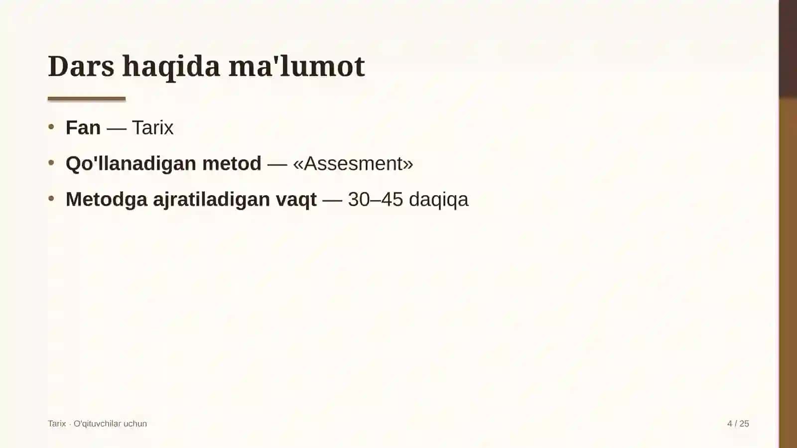 tarix darslarida assesment metodidan foydalanish 6346 4