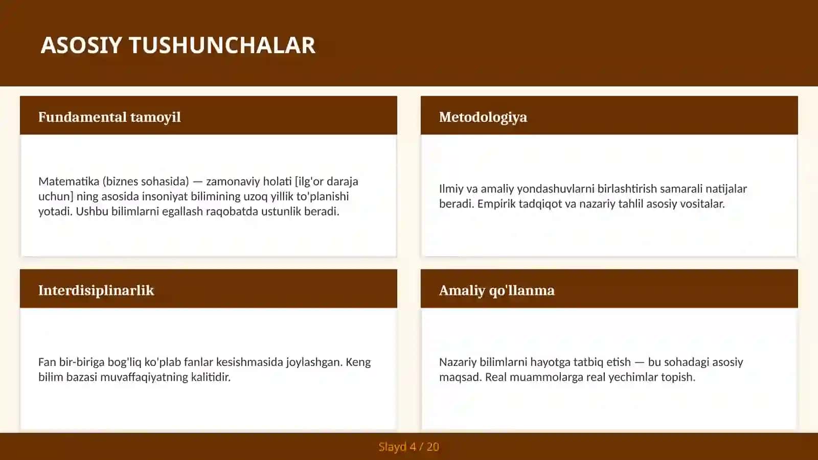 Matematika (biznes sohasida) — zamonaviy holati [ilg'or daraja uchun] 4
