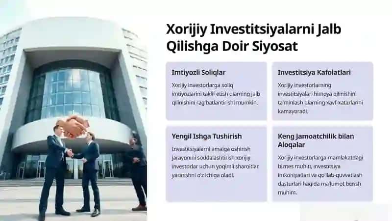 Xorijiy Investitsiyalar: Huquqiy Asoslar va O'sish Imkoniyatlari 4