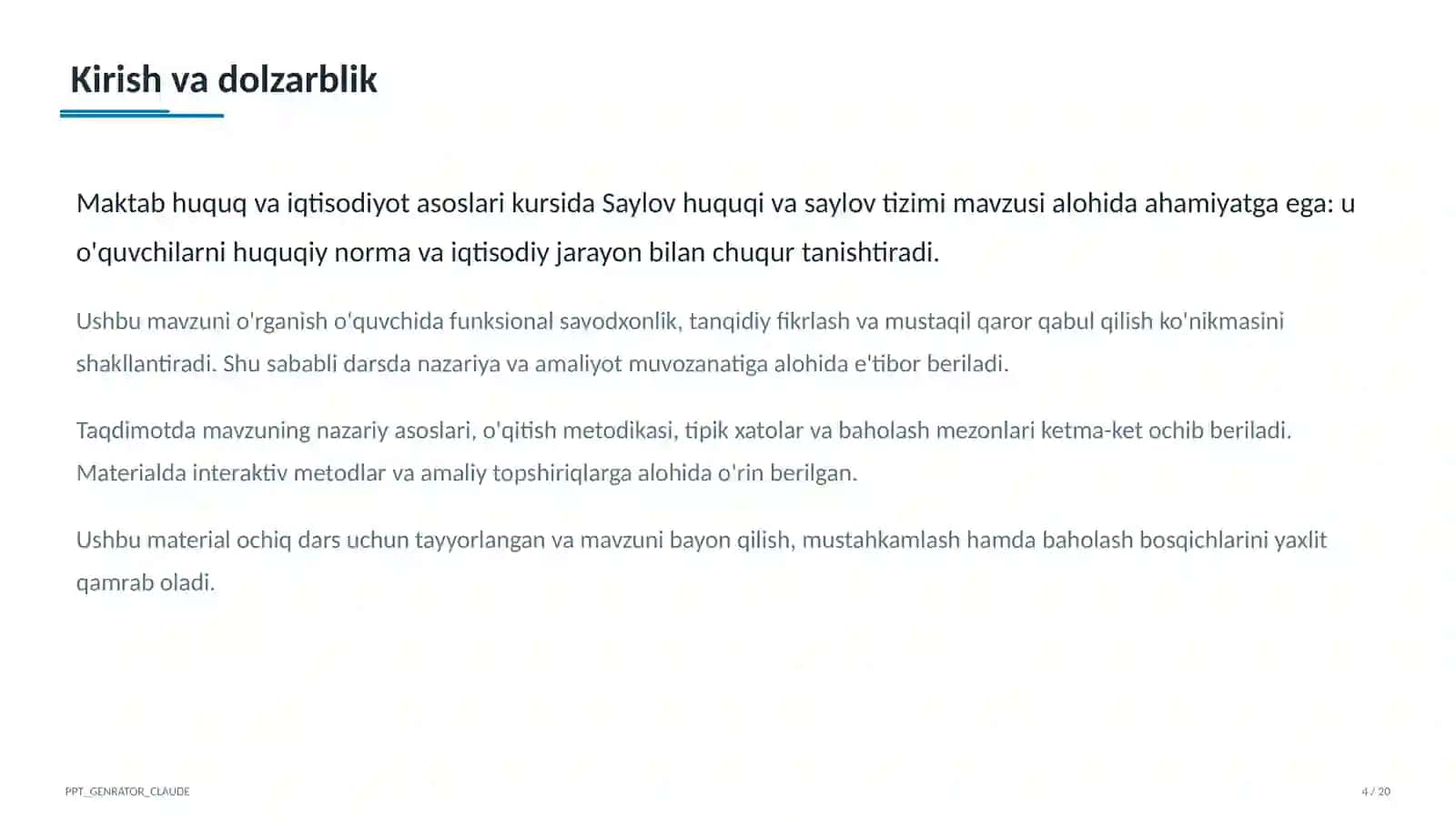 Saylov huquqi va saylov tizimi (10-sinf) 4