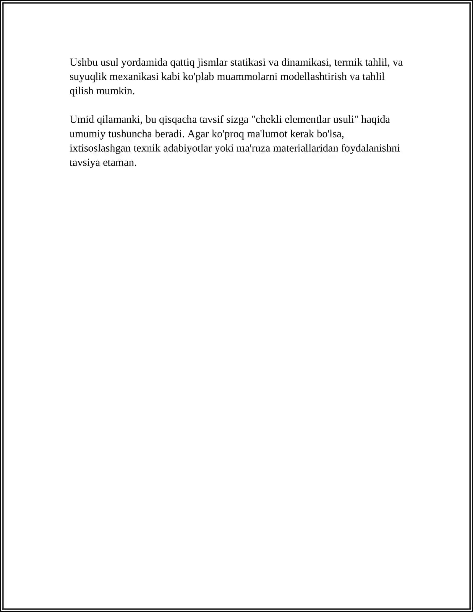 CHEKLI ELEMENTLI USULLAR YORDAMIDA SONLI MODELLASHTIRISH 4