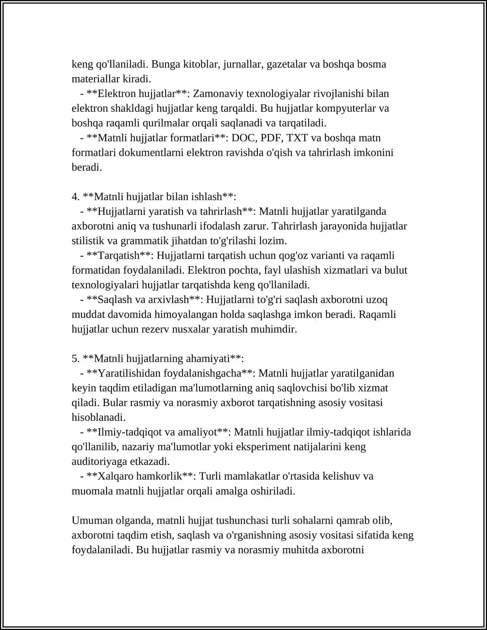 MATNLI HUJJATLAR BILAN ISHLASH DA VIDEOMA'RUZALARDAN FOYDALANISH 4