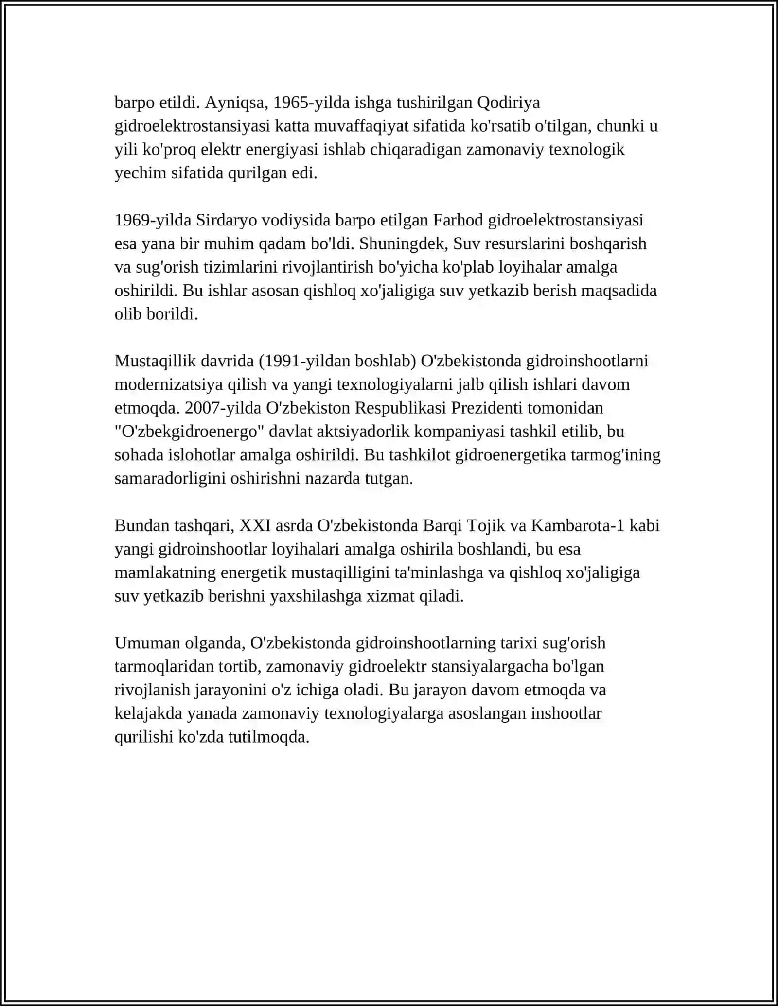 Õzbekistondagi Gidroinshootlar 4