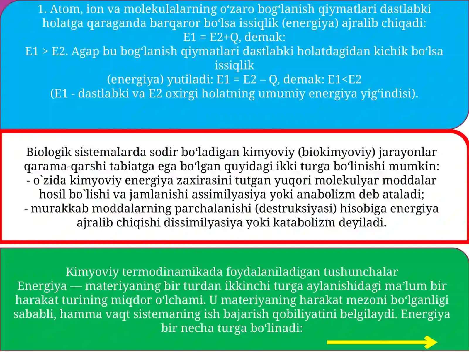 Termodinamika va tirik organizimda kechadigan jarayonlar 4