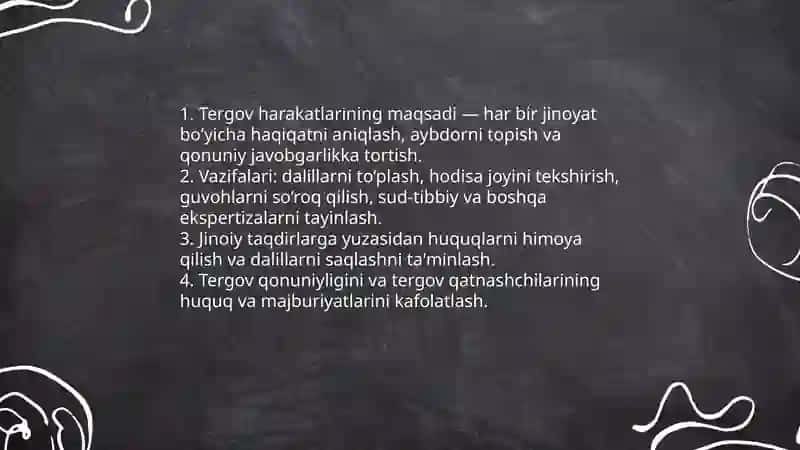 Tergov harakatlari tushunchasi va turlari 4