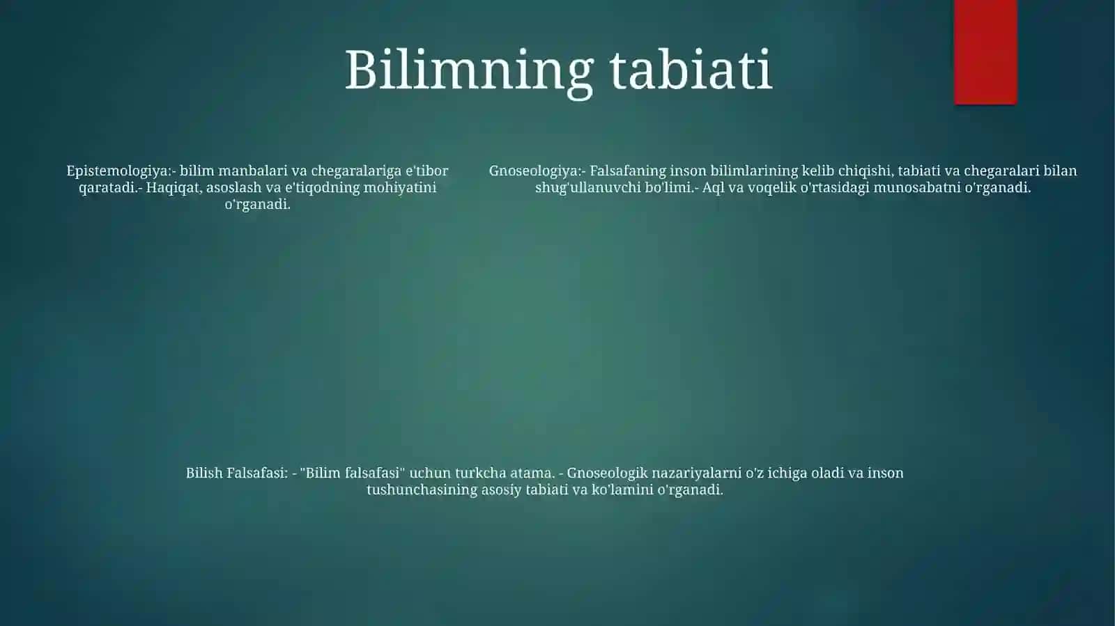 Bilish Falsafasi Gnoseologiya 4
