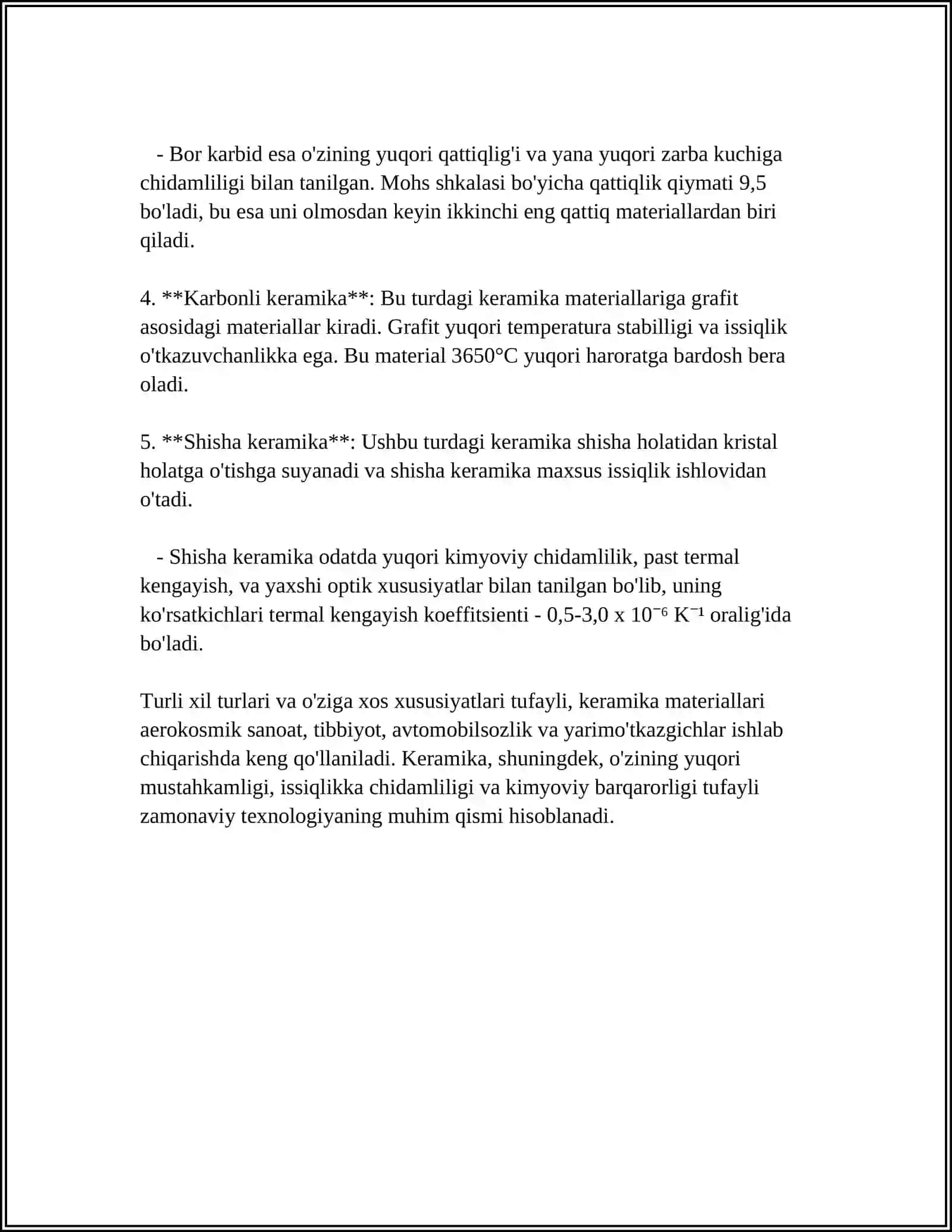 KERAMIK PILATINALARNI SIFATINI NAZORAT QILISH 4