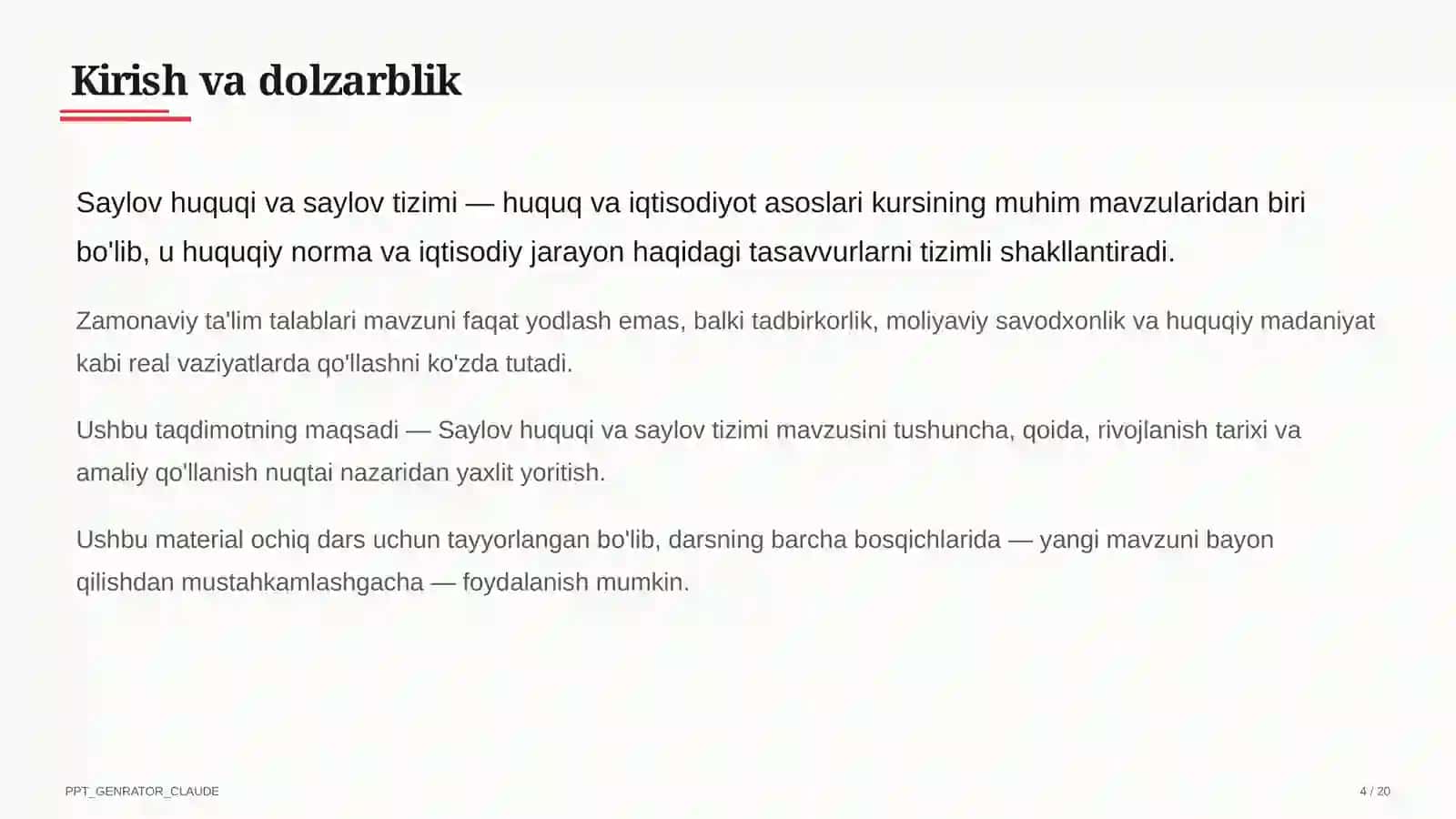Saylov huquqi va saylov tizimi (10-sinf) 4
