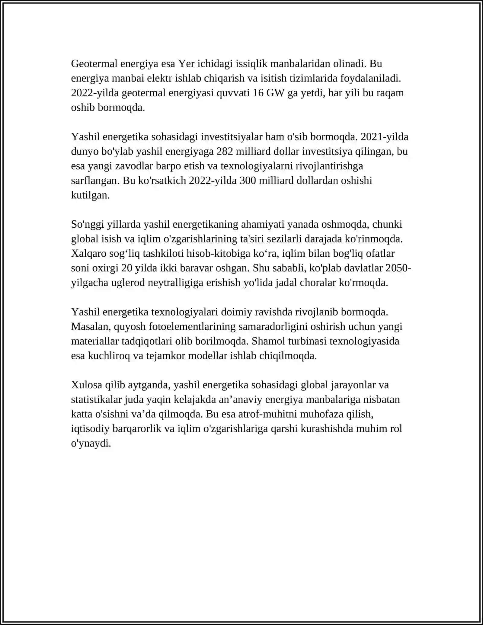 YASHIL ENERGETIKA BARKOROR IQTISODIY RIVOJLANISHI OMILI SIFATIDA 4