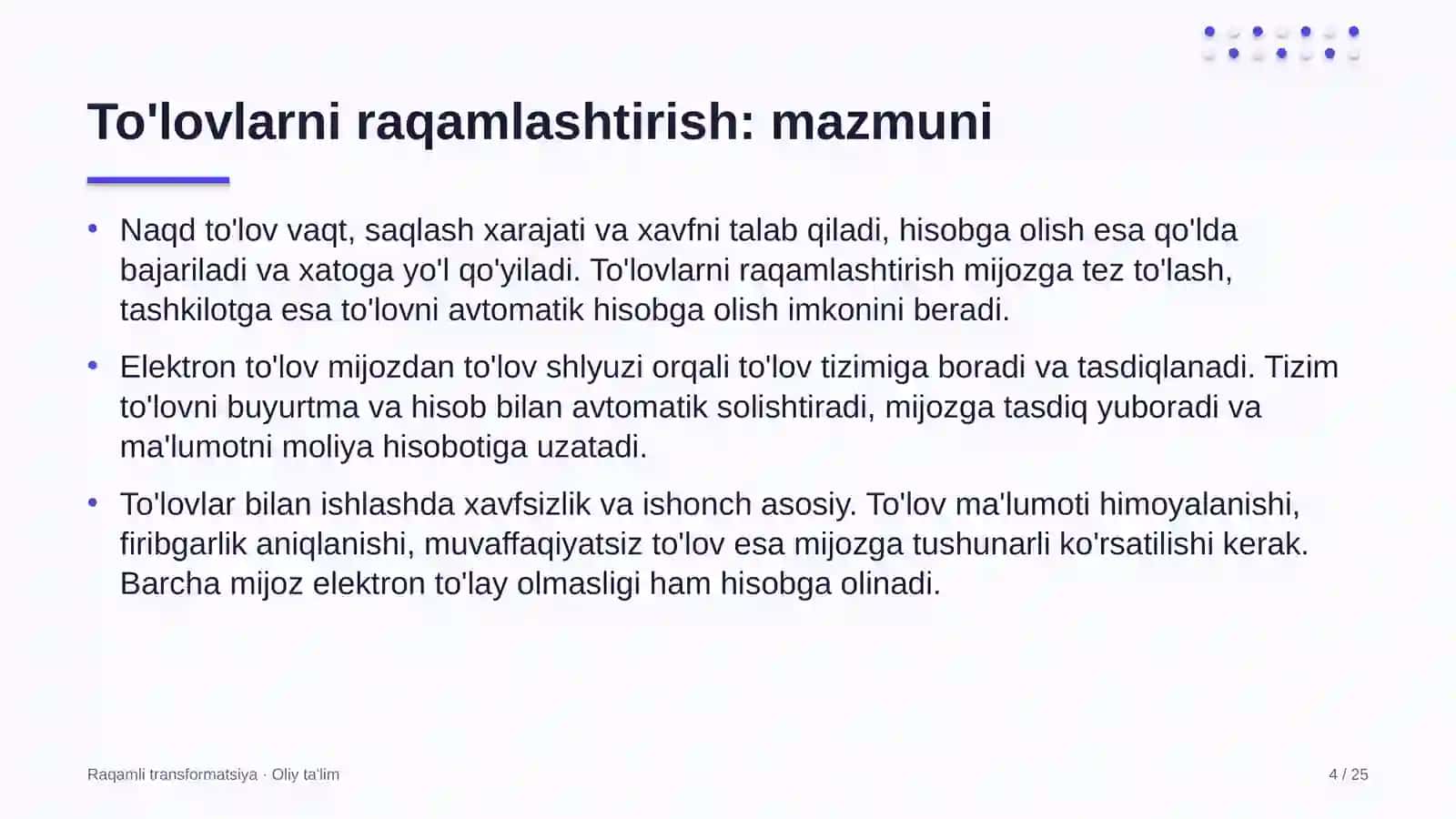 sanitar tozalash korxonalarida to'lovlarni raqamlashtirish 2939 4