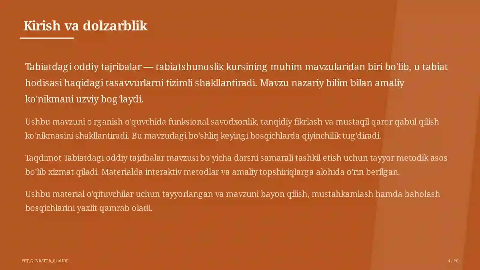 Tabiatdagi oddiy tajribalar (4-sinf) 4