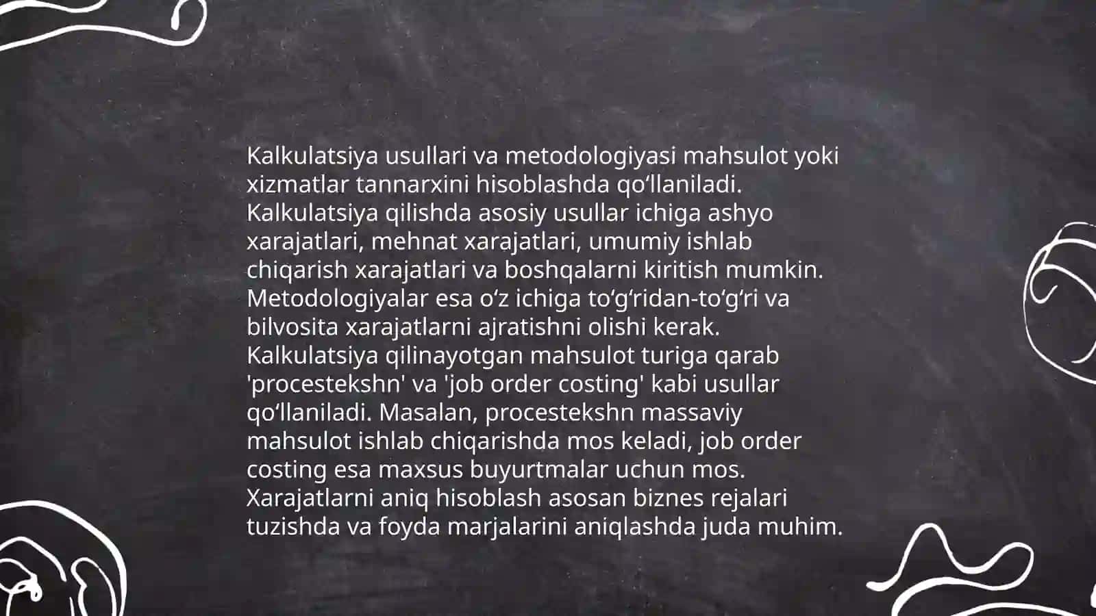 Buyurtmalar bo'yicha kalkulyatsiya jarayoni 4