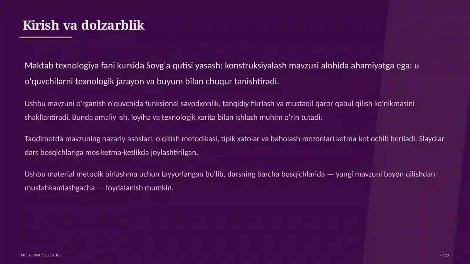 Sovg'a qutisi yasash: konstruksiyalash (3-sinf) 4