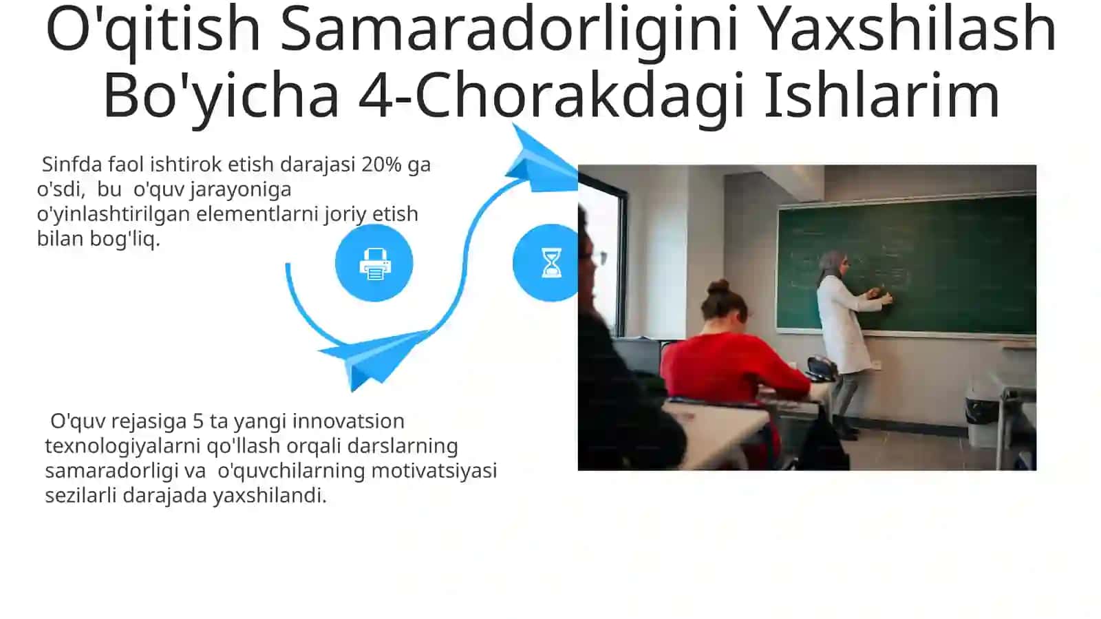 4-chorakdagi ishlarning umumiy ko'rinishi 4