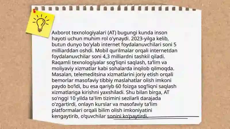 Axborotlashgan jamiyatda inson. Axboriy madaniyat va uning shakllari 4