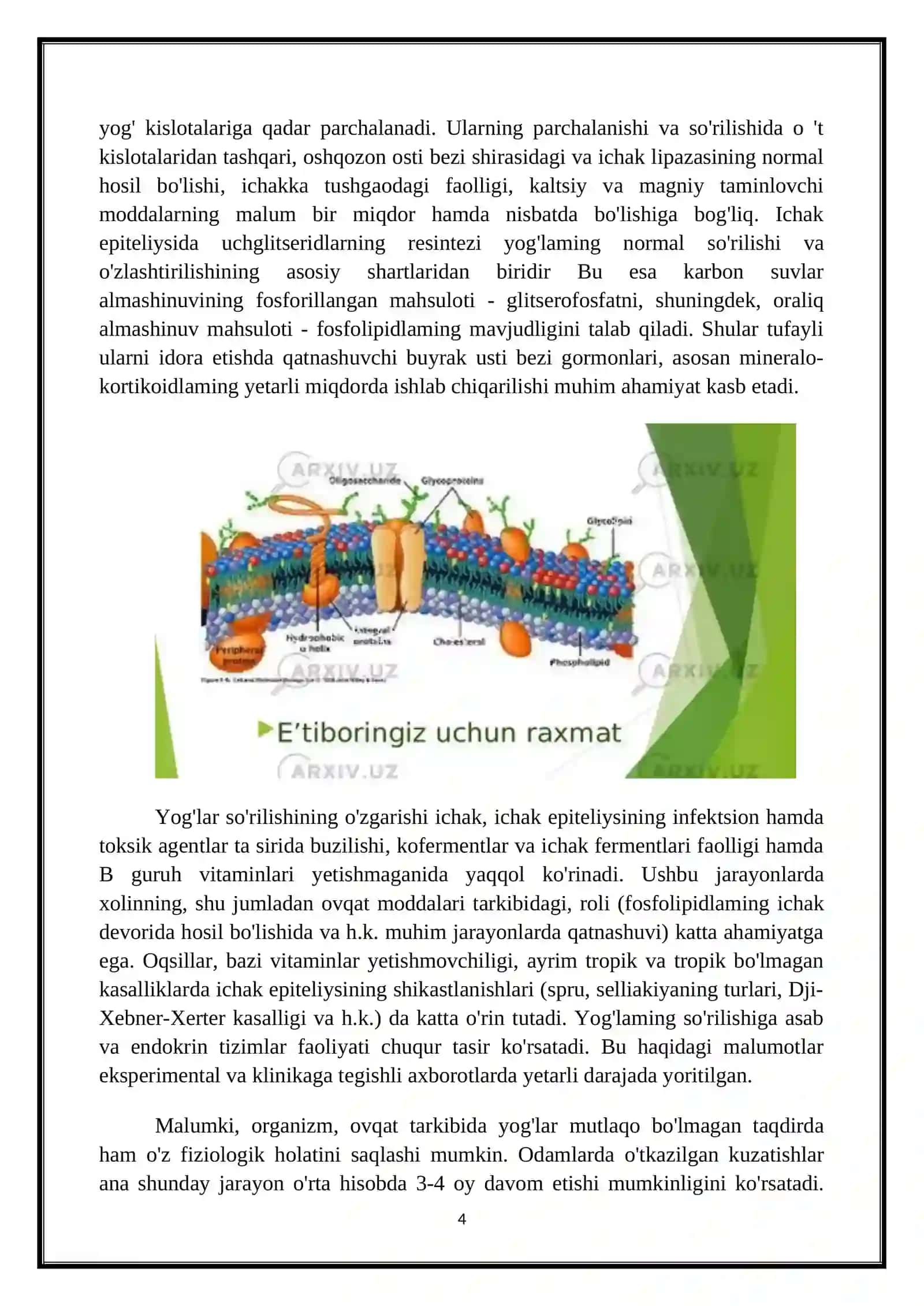 "Lipid almashinuvining buzilishi” 4