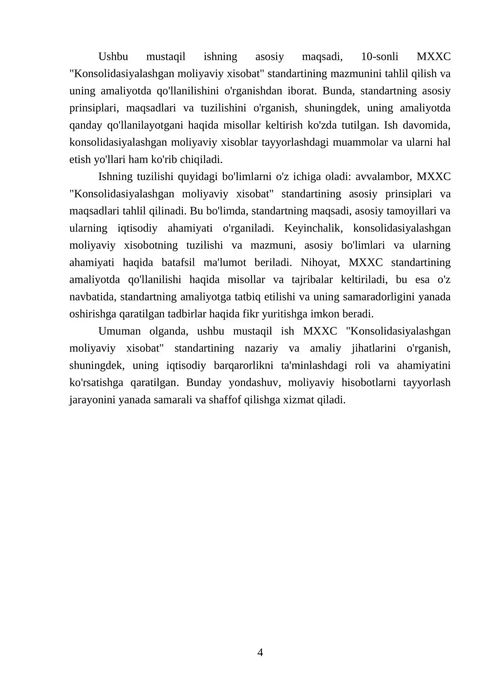 10-soni MXXC “Konsolidasiyalashgan moliyaviy xisobat” standartining mazmuni va qo’llanilishi 4