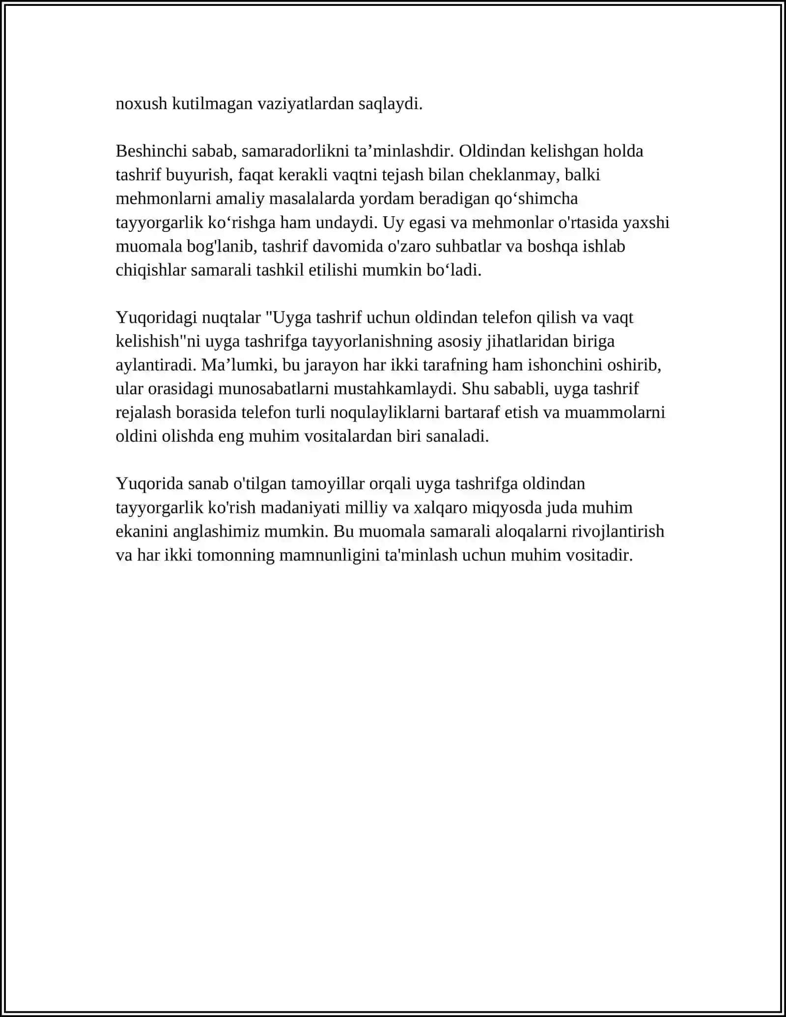 UYGA TASHRIFGA TAYYORLANISHNI MUHIM JIHATLARINI ÖRGANISH 4
