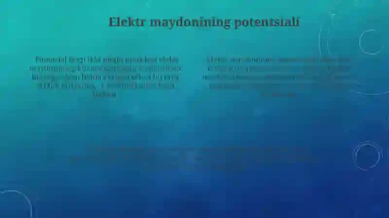 Elektr maydon nazariyasini o'rganish 4