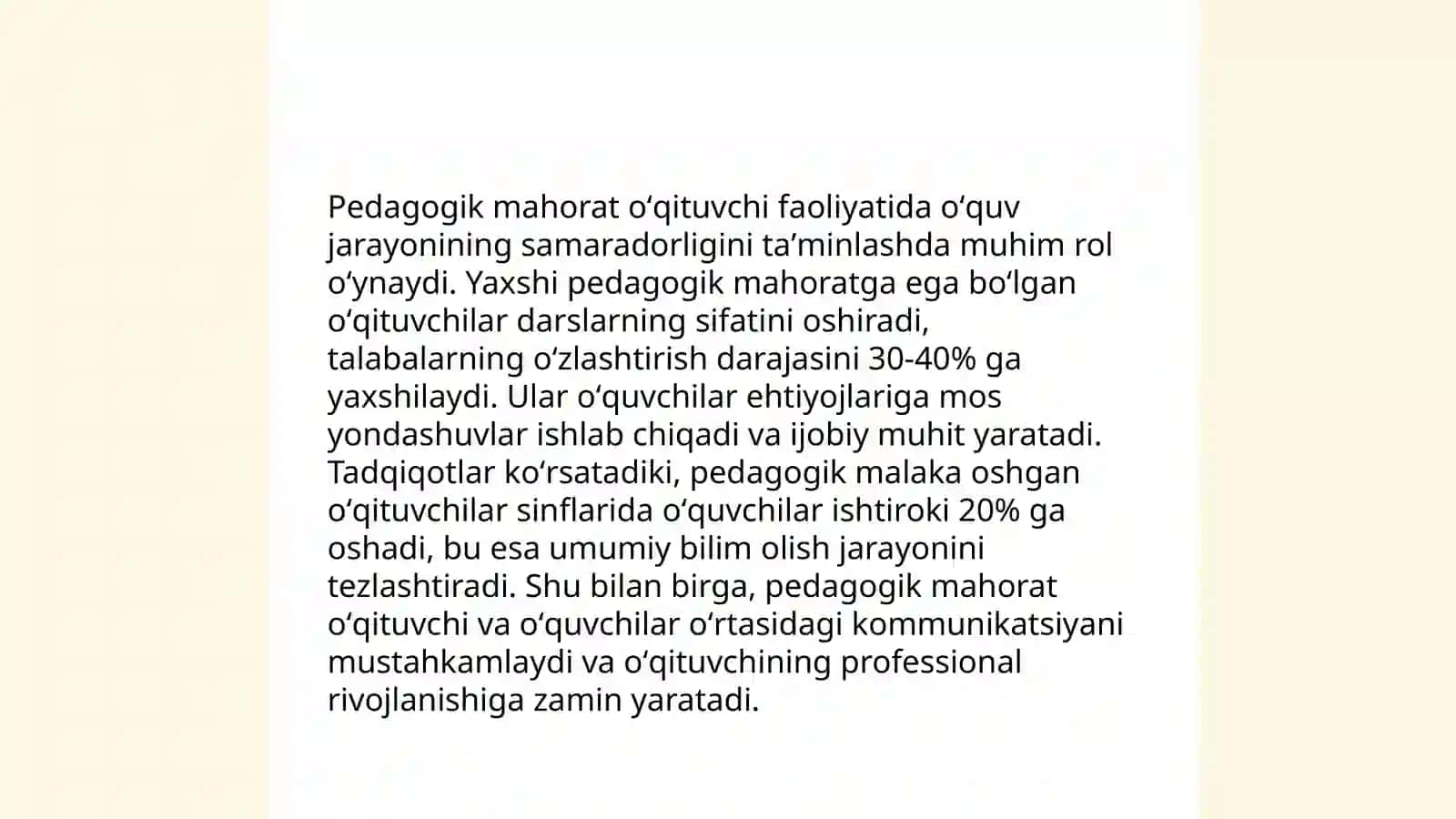 Pedagogik mahorat fanining predmeti, maqsad va vazifalari 4