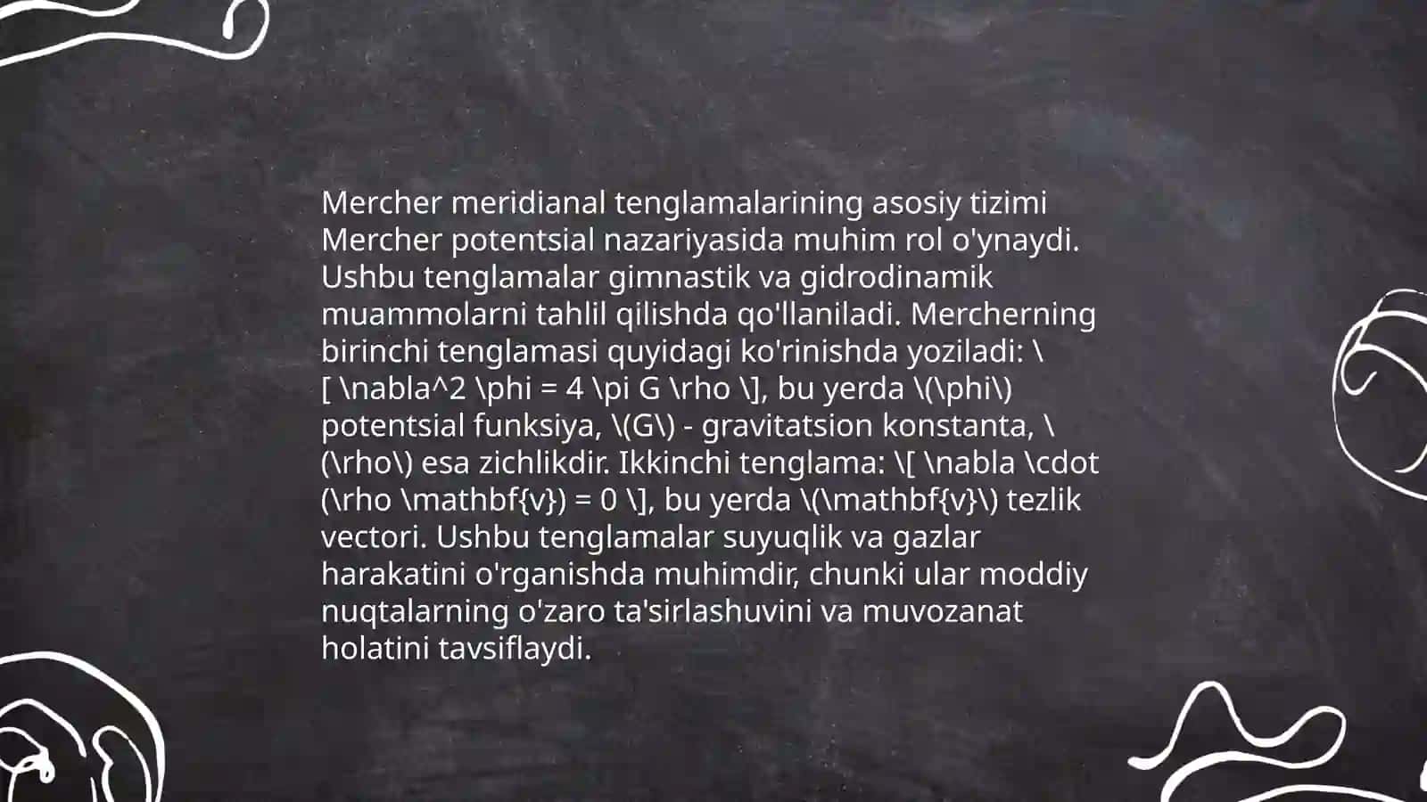 Oʻzgaruvchan massali jismlar harakati Mercherskiy tenglamasi va Siolkovskiy tenglamalari 4