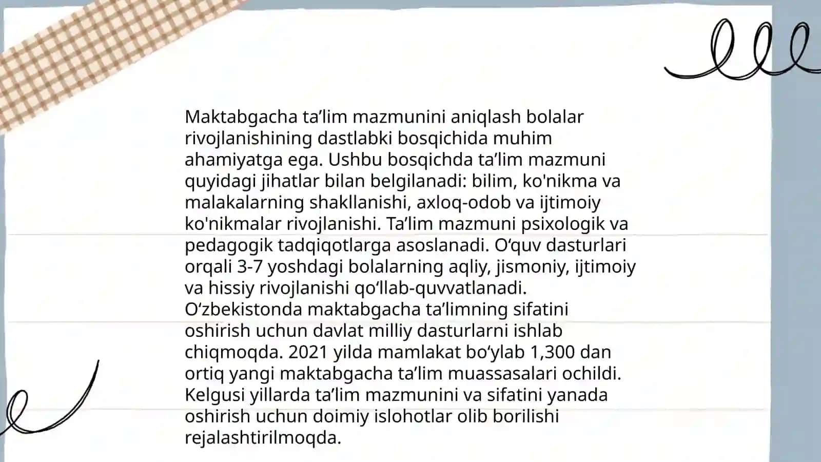Maktabgacha taʼlim tashkilotida pedagogik jarayonni tashkil etish va taʼlim tarbiya ishlarini rejalashtirish va hisobga olish Sabirova Ziyoda 4