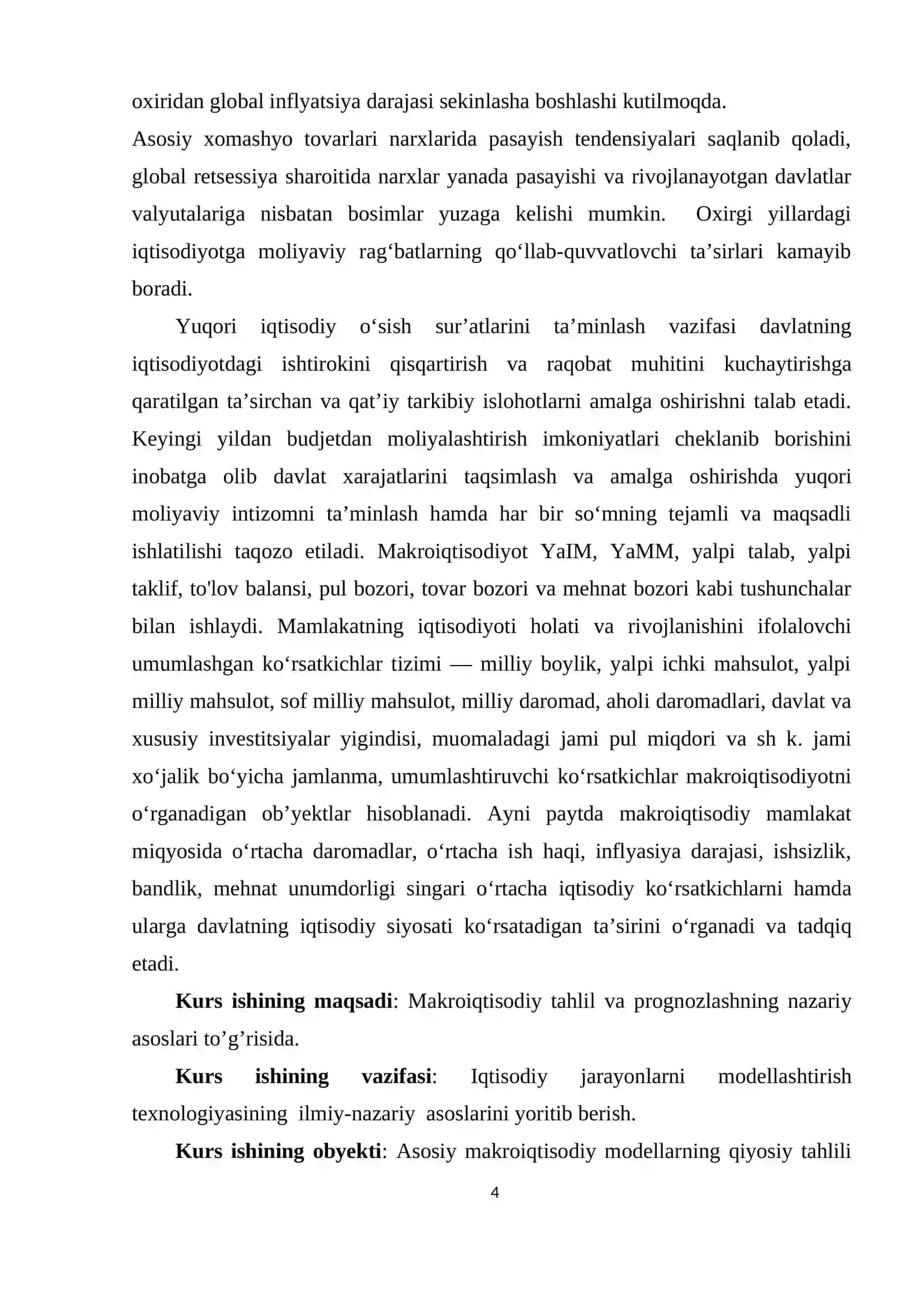 Makroiqtisodiy modellar. Asosiy makroiqtisodiy modellarning qiyosiy tahlili 4
