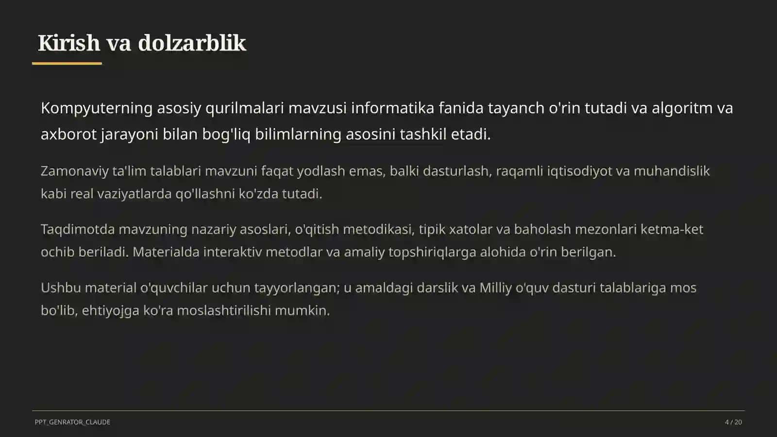 Informatika va axborot texnologiyalari (5–11) — o'quvchilar uchun 4