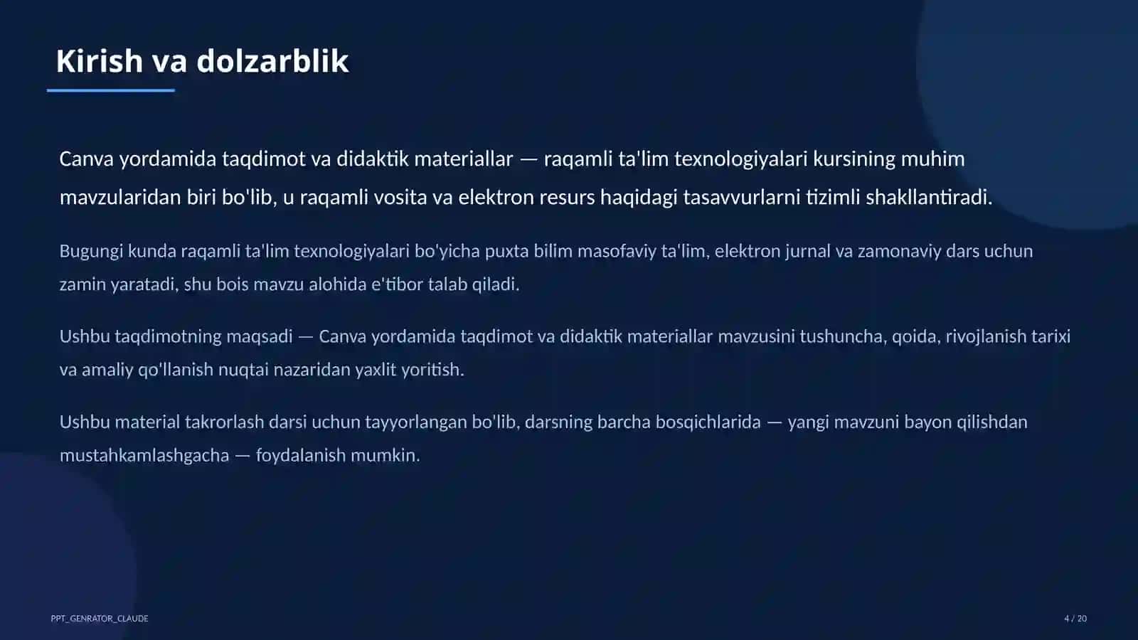 O'qituvchilar uchun: raqamli ta'lim texnologiyalari — takrorlash darsi uchun 4