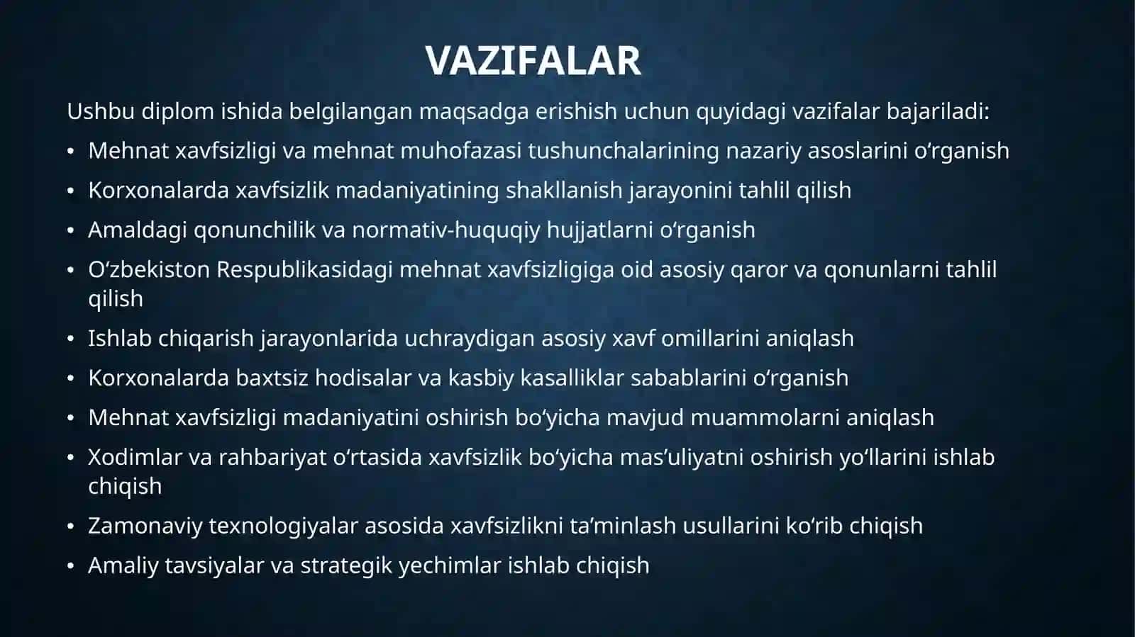 Korxonalarda mehnat xavfsizligi madaniyatini oshirish strategiyasi 4