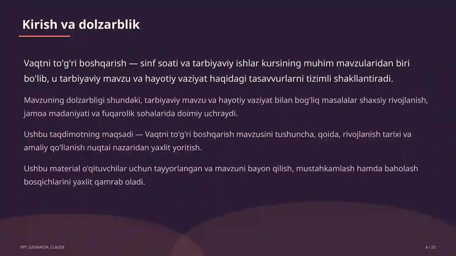 Vaqtni to'g'ri boshqarish 4