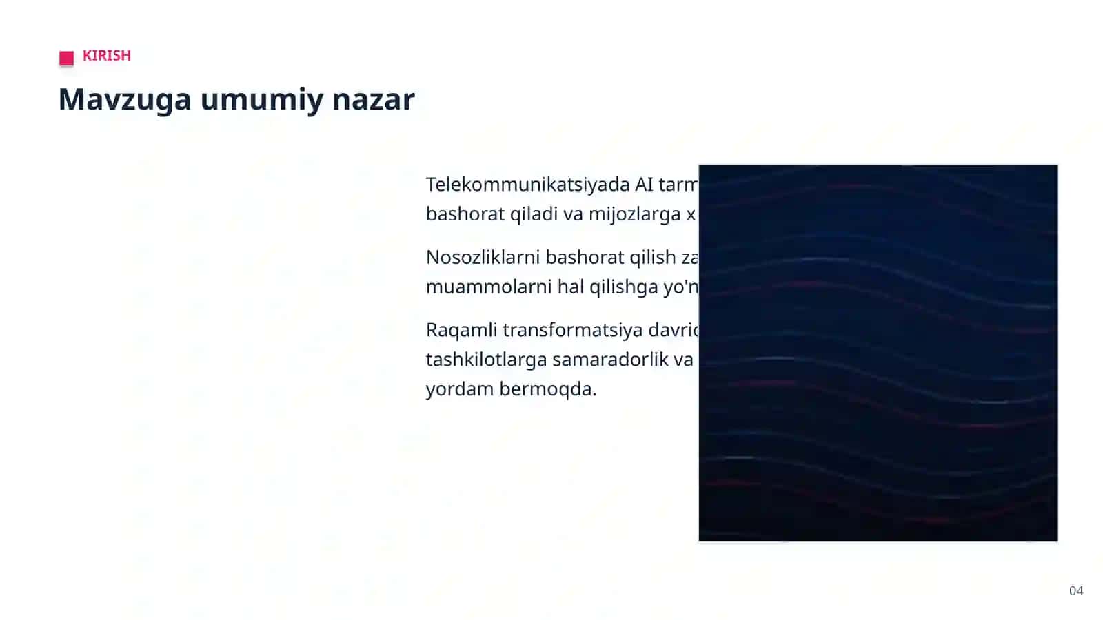 TELEKOMMUNIKATSIYADA AI 4