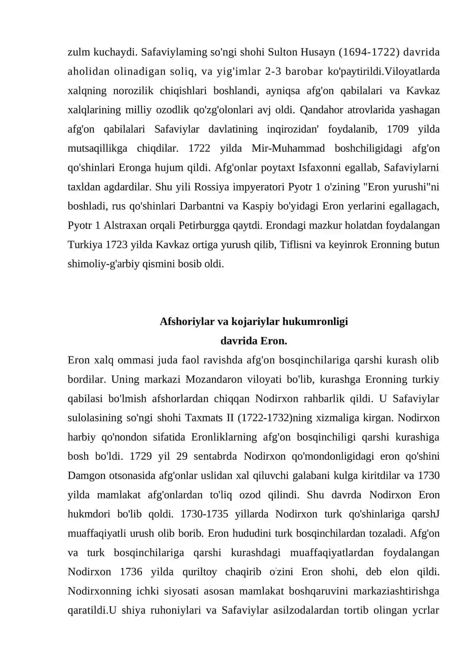 MUSTAQIL ISHI XVII ASRNING II YARMI VA XIX ASRNING I YARMIDA ERON 4