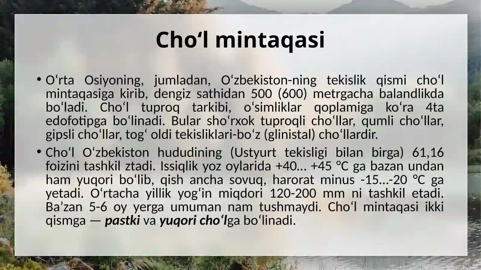 O‘simliklar va mintaqalar 4