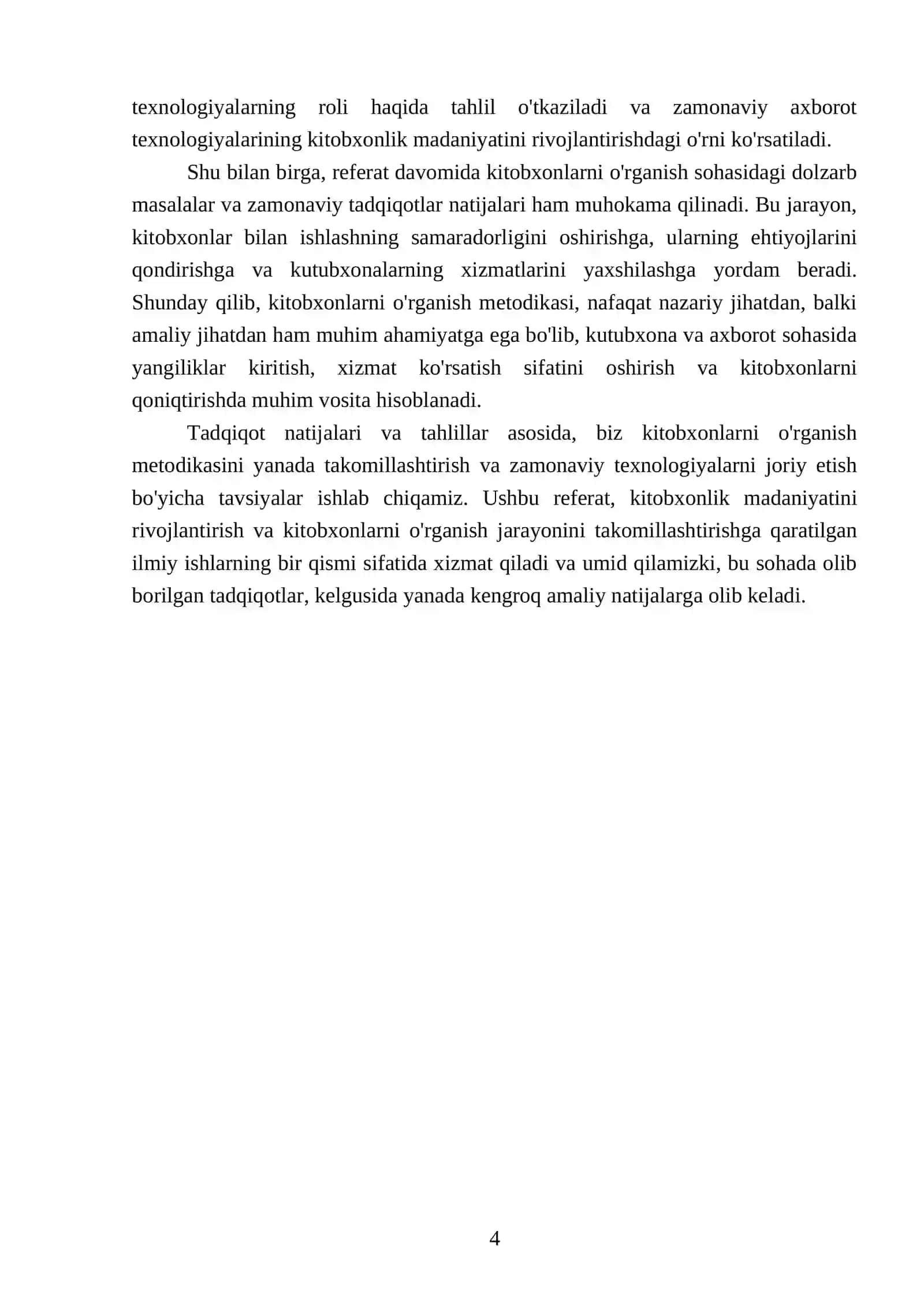 Kitobxonlarni o'rganish metodikasi 4