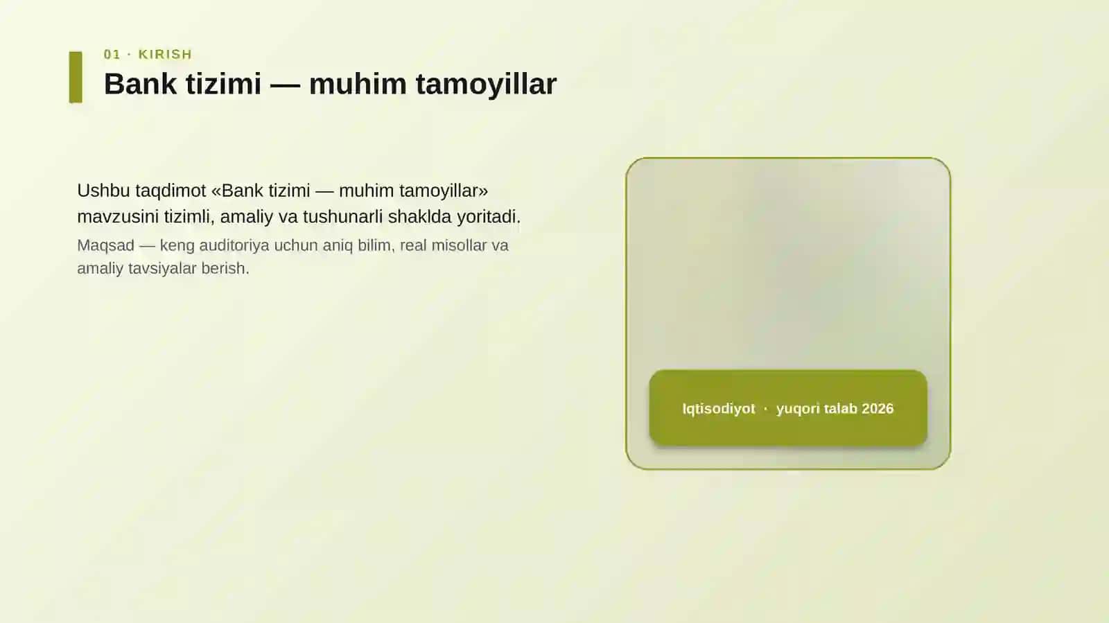 Bank tizimi — muhim tamoyillar 4