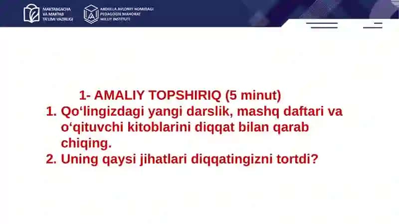 MATEMATIKA FANIDAN YANGI O‘QUV-USLUBIY MAJMUALAR TAHLILI 4