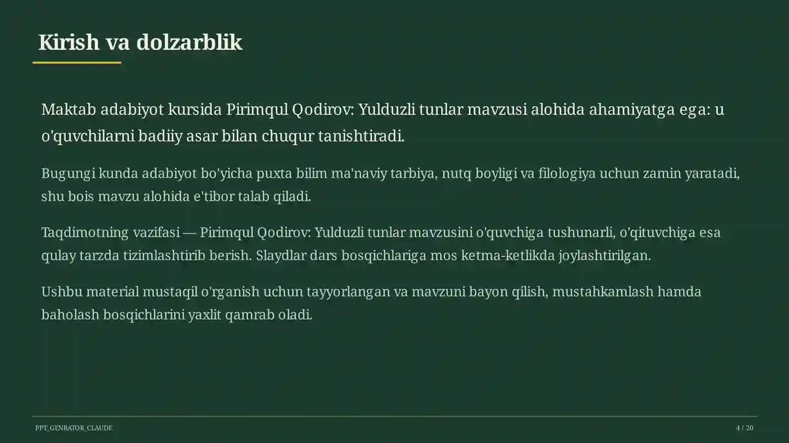 Yulduzli tunlar (11-sinf) 4