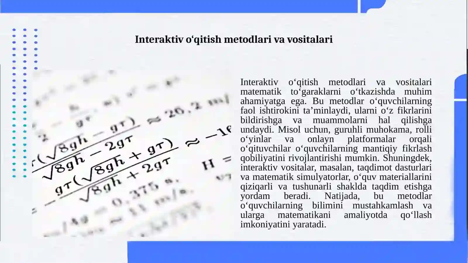 Matematik toʻgarakni oʻtkazish metodikasi 4