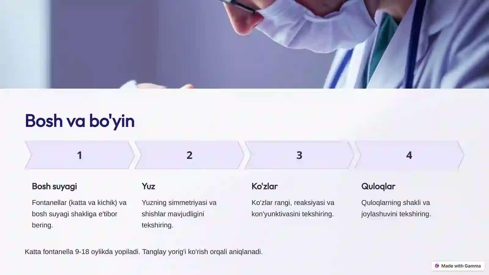 Yangi tug'ilgan chaqaloqlarda jismoniy tekshiruv 4