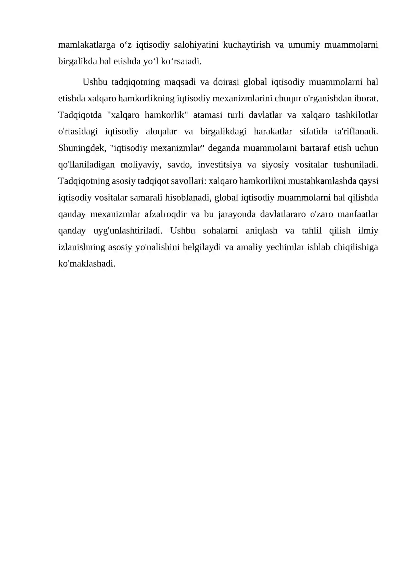 Global iqtisodiy hamkorlikning iqtisodiy mexanizmlari 4