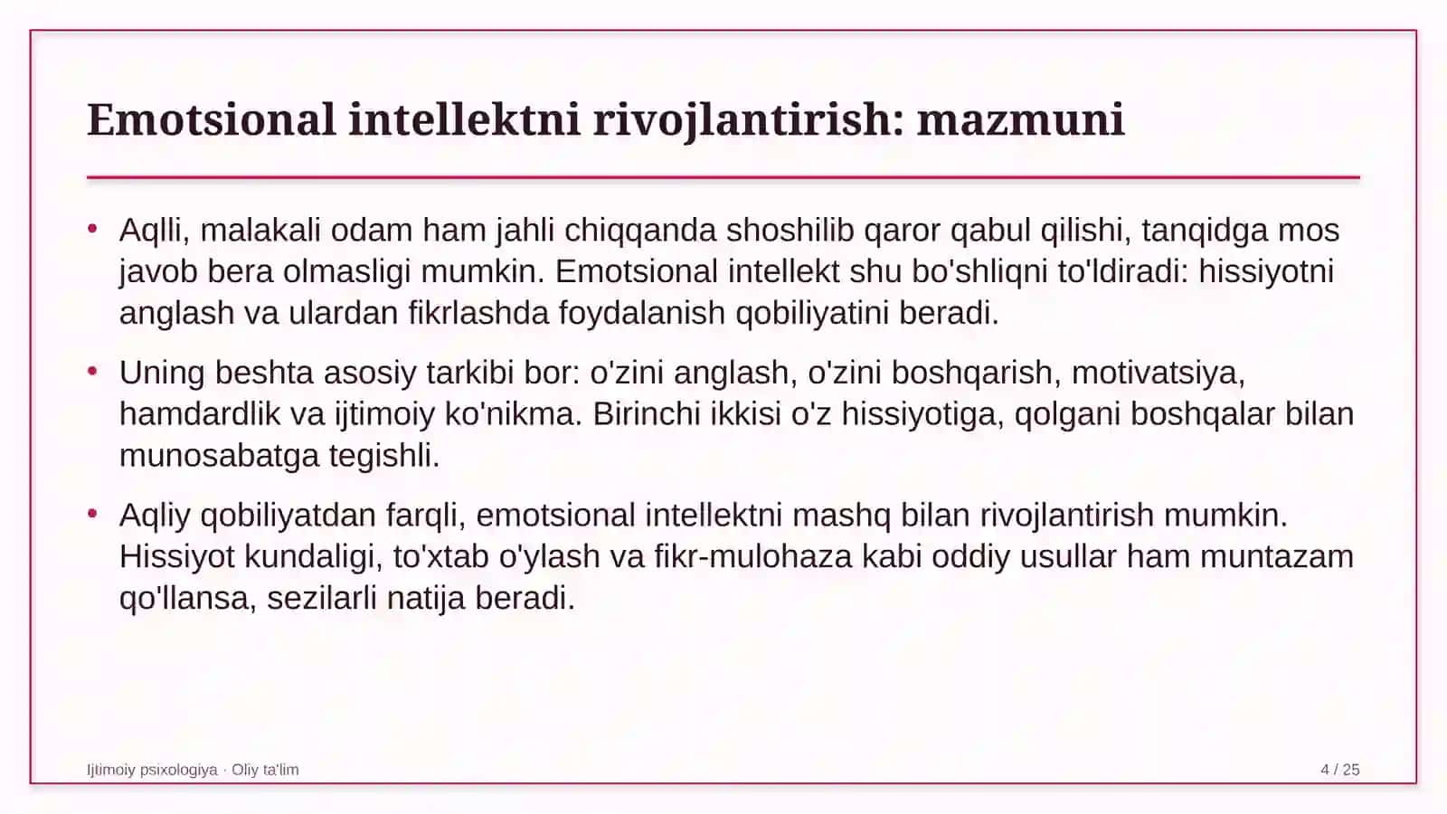 Davlat xizmatlari markazlarida emotsional intellektni rivojlantirish 4