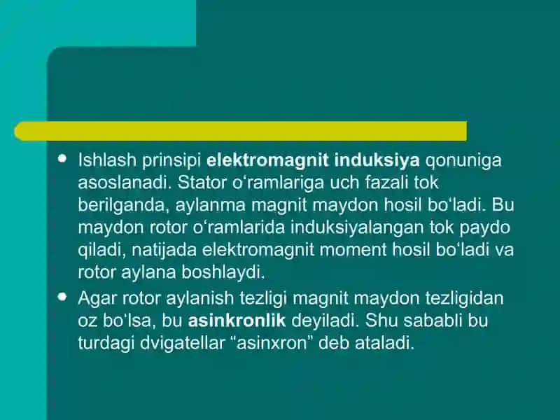 Uch fazali asinxron dvigatellar 4