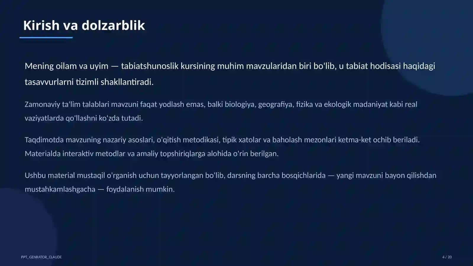 Tabiatshunoslik (1–4) 4