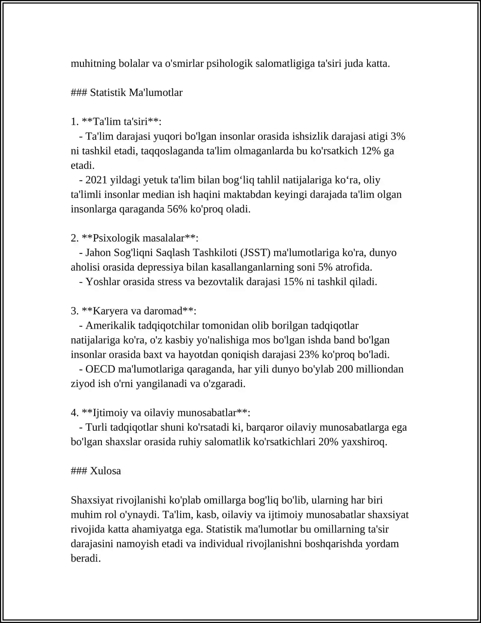 SHAXSIYAT RIVOJLANISHI 4